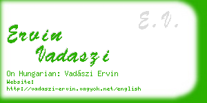 ervin vadaszi business card